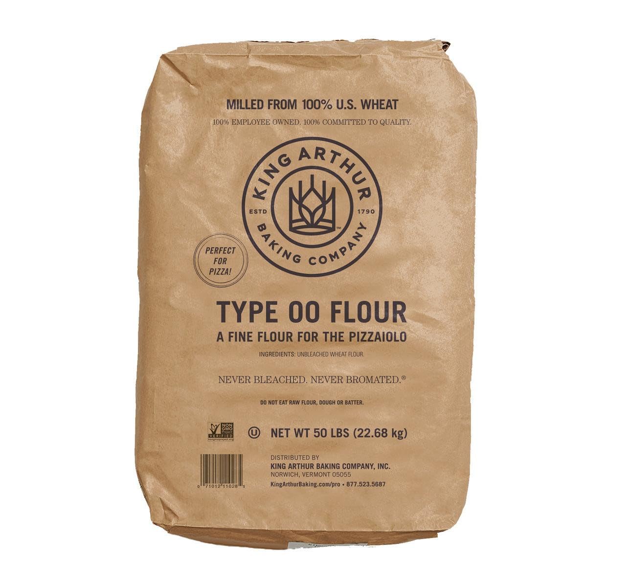 Neapolitan Style '00' Pizza Flour - 50lb Bulk Bag - Ultra-Fine American Milled Wheat for Authentic Italian Pizza Crusts, Calzones, Focaccia & More