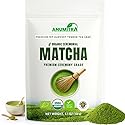 ANUMITRA Premium Ceremonial Grade Matcha Green Tea Powder - USDA Organic, Gluten-Free Vegan 100% Pure Unsweetened No Additives 3.5274 oz bag First