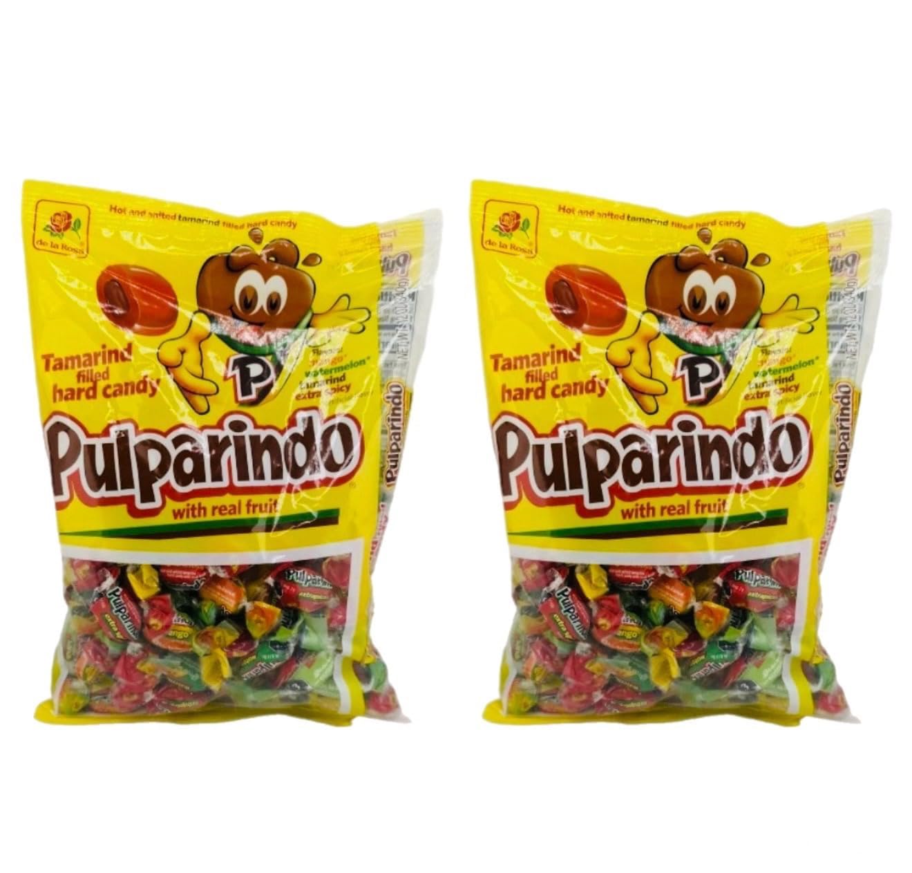 De La Rosa Pulparindo Hard Candy Mango, Watermelon,Tamarind and Extra Spicy Flavour 68 counts