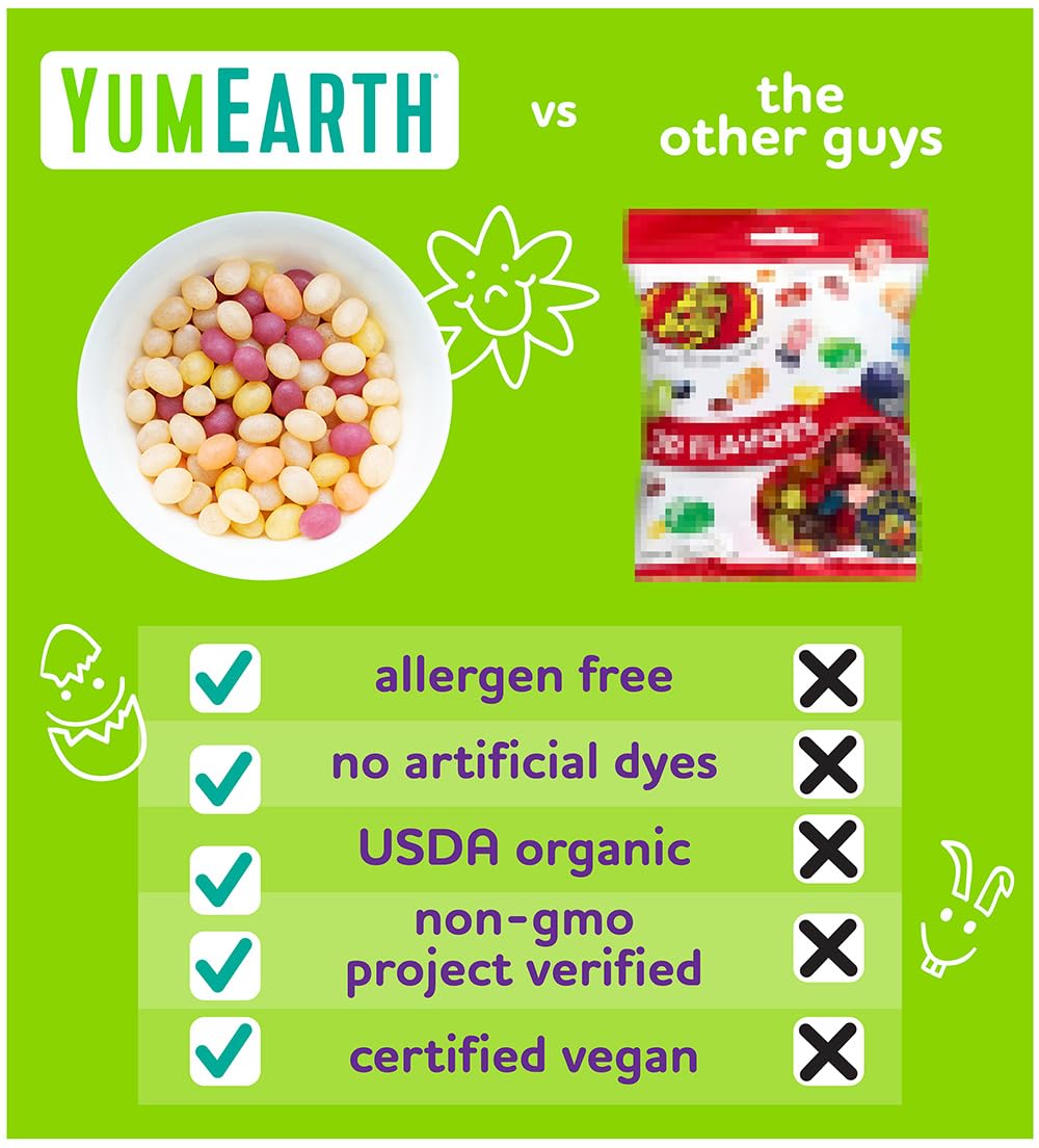 YumEarth Easter Candy Organic Jelly Beans, 4 Ounce - Spring Fruit Flavors - Allergy Friendly, Gluten Free, Non-GMO, Vegan, No Artificial Dyes
