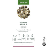 Teabloom Jasmine Pearls - USDA Organic Jasmine Green Tea in Plant-Based Pyramid Sachets - Luxury Tea Gift Box with 12 Compostable Sachets - Kosher