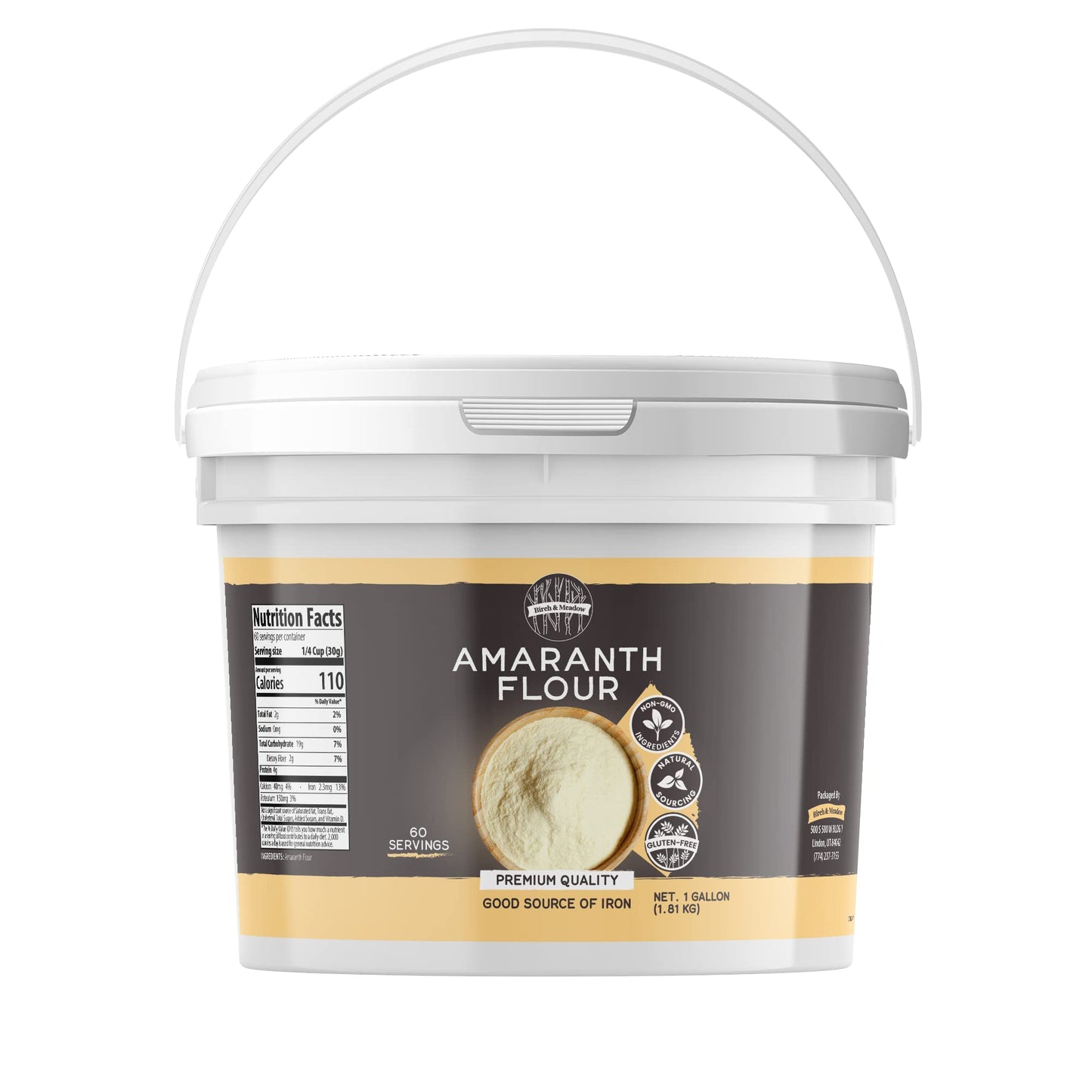 Birch & Meadow 1 Gallon of Amaranth Flour, Gluten-Free, Non-GMO