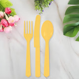 Assorted Sunhine Yellow Plastic Cutlery (Pack of 24) - Elegant, Durable & Disposable Party Supplies for Every Occasion