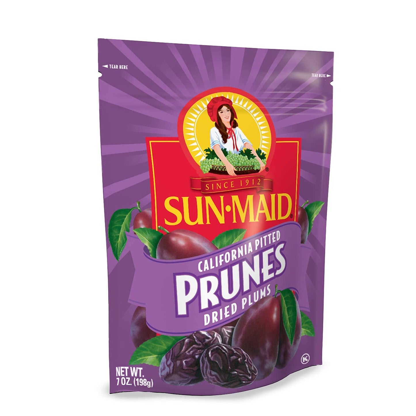 Sun-Maid Pitted Prunes, Non-GMO, 100% Fruit, No Sugar added, 7 oz (Pack of 1)