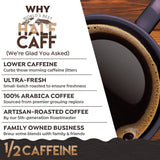 World's Best Half Caff Dark Roast Coffee Pods, 100 ct, Single Serve Pods - 100% Arabica Coffee, Compatible with Keurig K Cups Maker