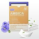 Ambica Travel Laundry Detergent Sheets, Plant-Based Laundry Soap for Fresh Clothes, Hypoallergenic & Free from Harsh Chemicals, Perfect for Sink or