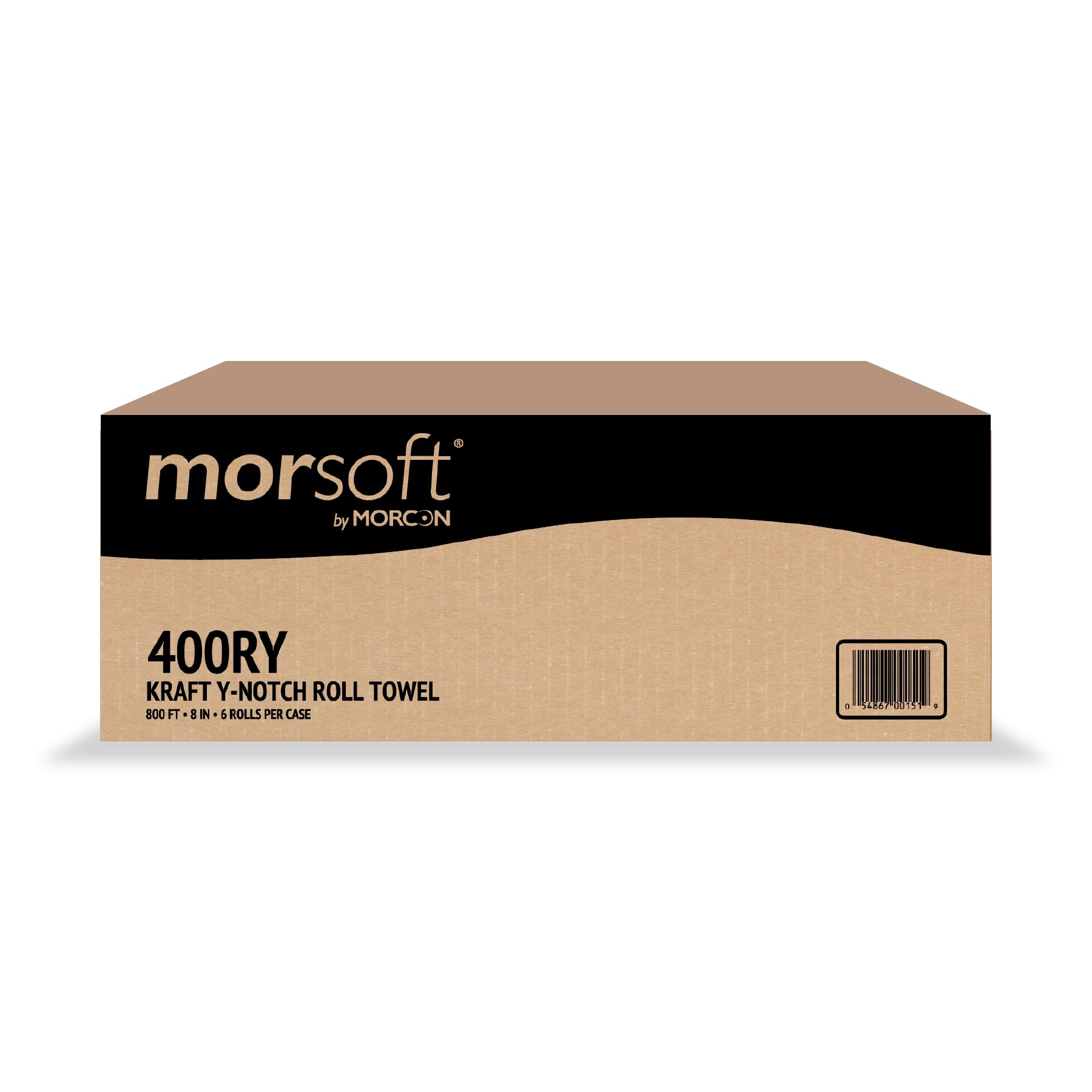Morsoft Controlled Towels, Y-Notch, 8-inch x 800 ft, Kraft, 6/Carton (400RY)