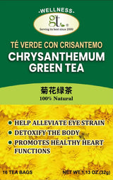 GT Chrysanthemum Green Tea, 1.13 Ounce Box (16 Tea Bags)