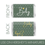 Green Baby Shower Candy Bar Wrappers, Oh Baby Greenery, 42 Count