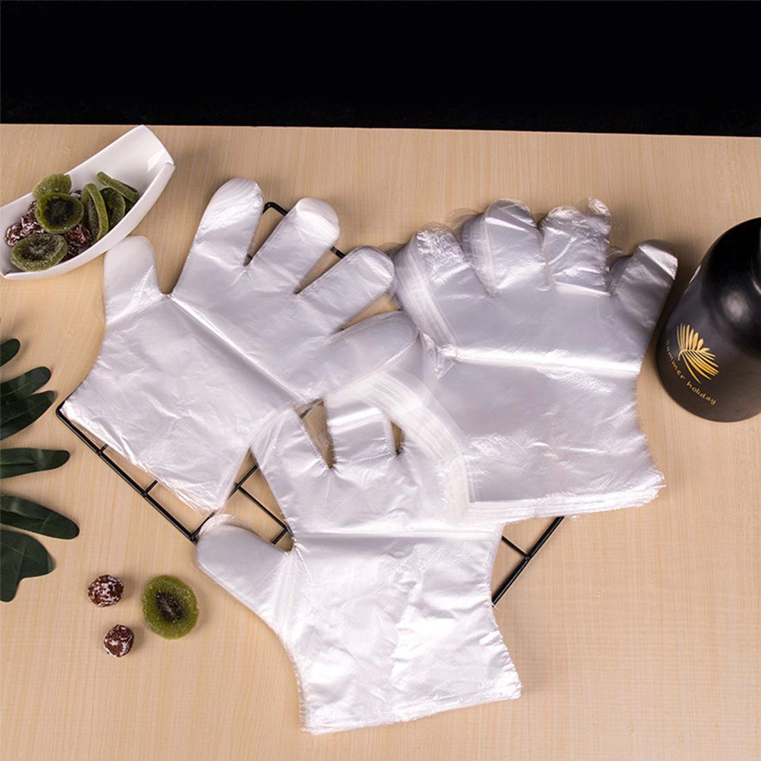 HLIN 1500 Pcs Plastic Gloves Disposable - Food Prep Gloves Disposable Transparent for Food Service, Cleaning, One Size Fits Most