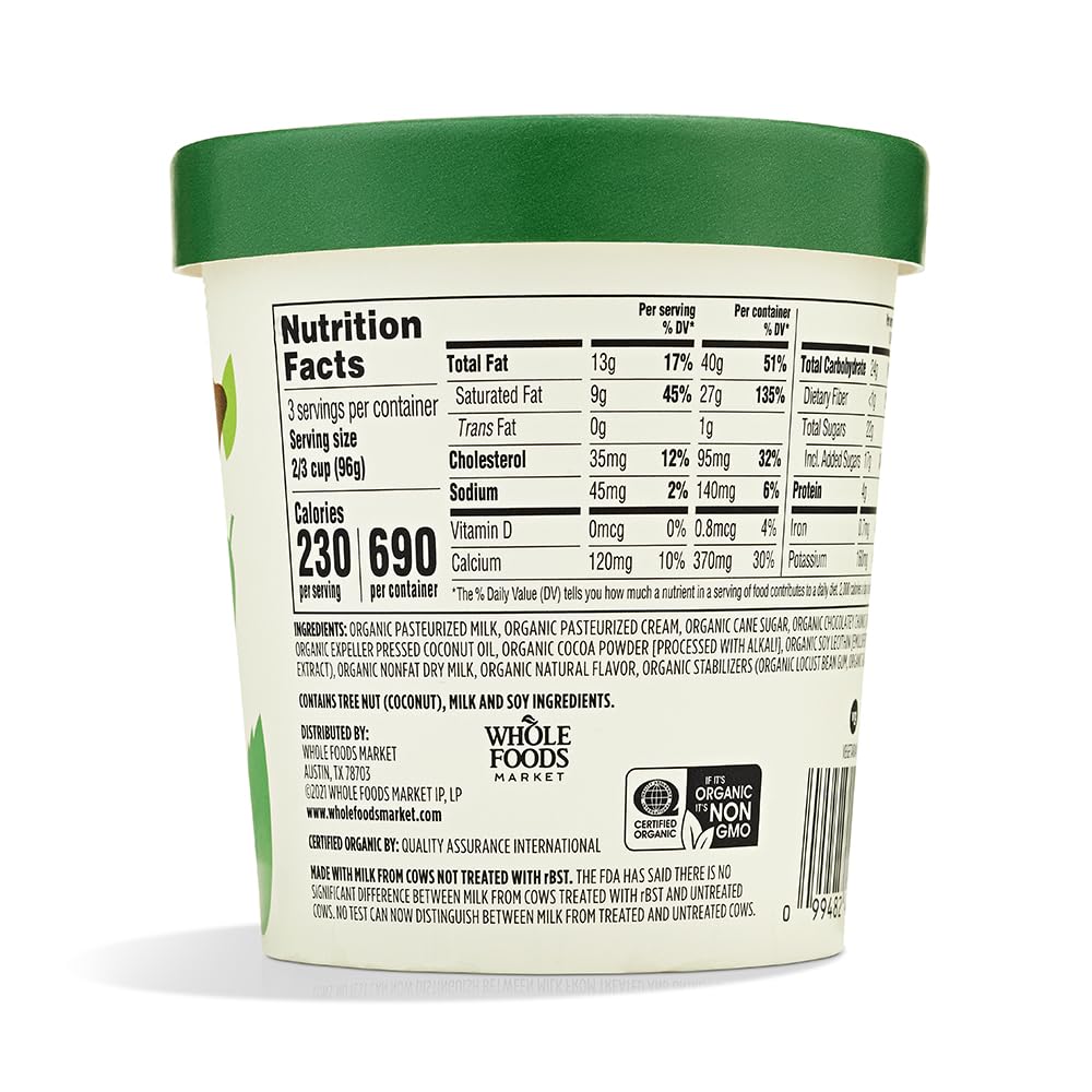 365 by Whole Foods Market, Organic Mint Chip Ice Cream, 1 pint