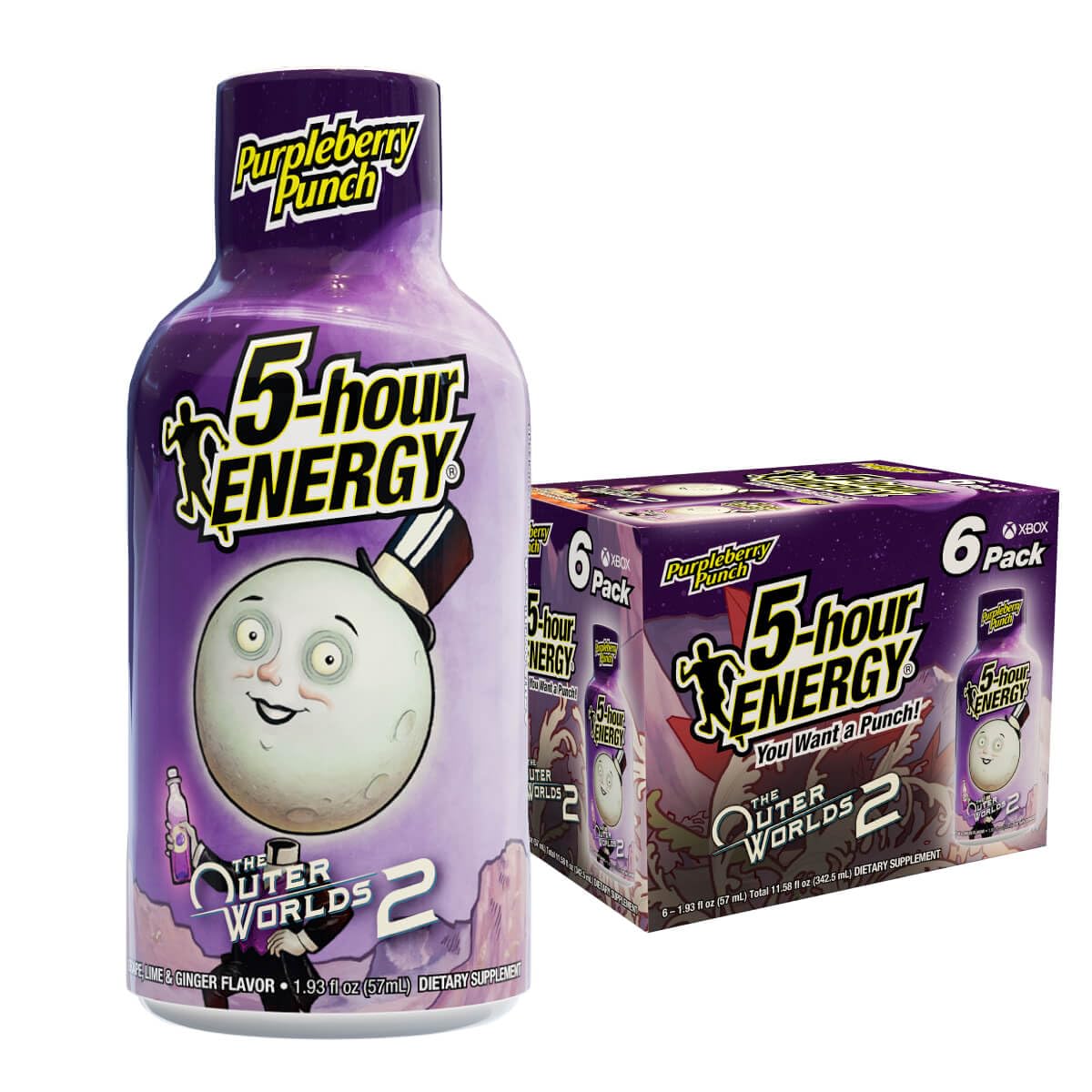 5-hour ENERGY PURPLE BERRY PUNCH Flavor, 6 Count, 1.93 Fl Oz Energy Shot, Extra Strength, Sugar Free