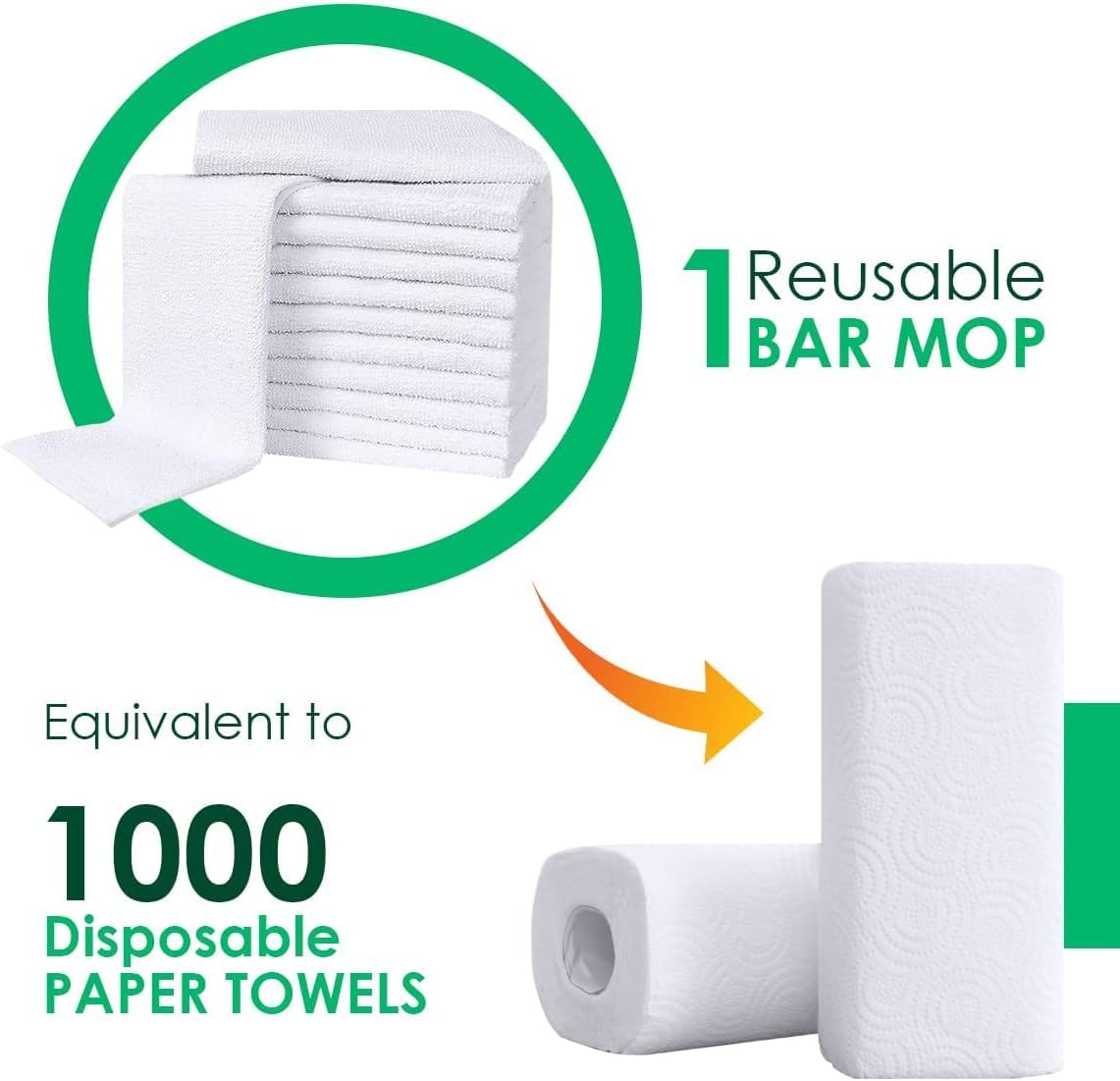 Avalon Towels Bar Towels (Pack of 60) Size 14x17 Inches - 100% Cotton, Absorbent and Reusable Cleaning Rags, Multipurpose Cleaning Towels, Terry Cloth
