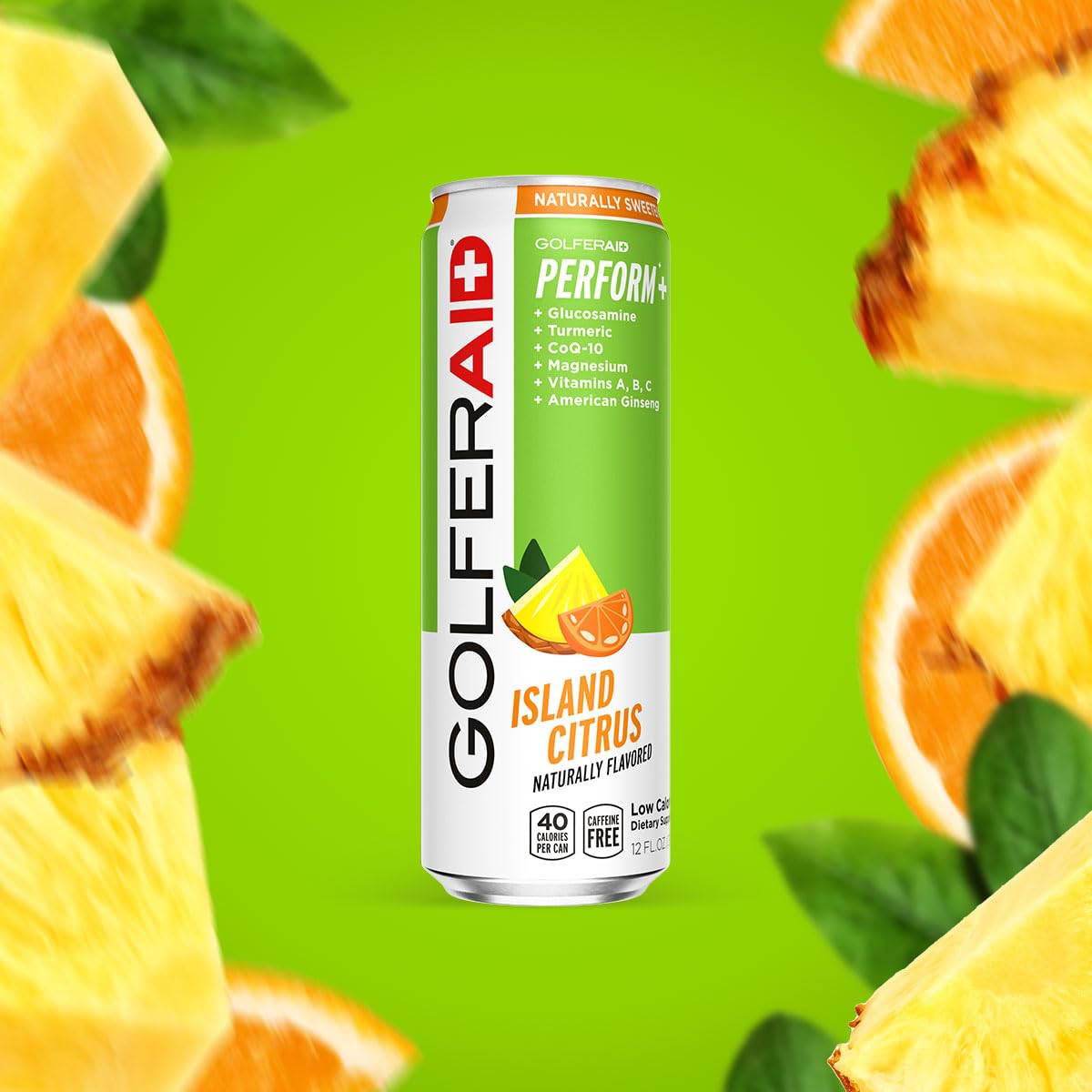 GOLFERAID Performance Blend, Up Your Golf Game, No Caffeine, Glucosamine, Turmeric, MSM, CoQ10, B-Complex, BCAAs and Electrolytes, 40 Calories, 100%