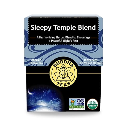 Buddha Teas - Sleepy Temple Blend - Organic Herbal Tea - For Health & Wellbeing - Blend of Herbs & Flowers - Clean Ingredients - Caffeine Free - OU