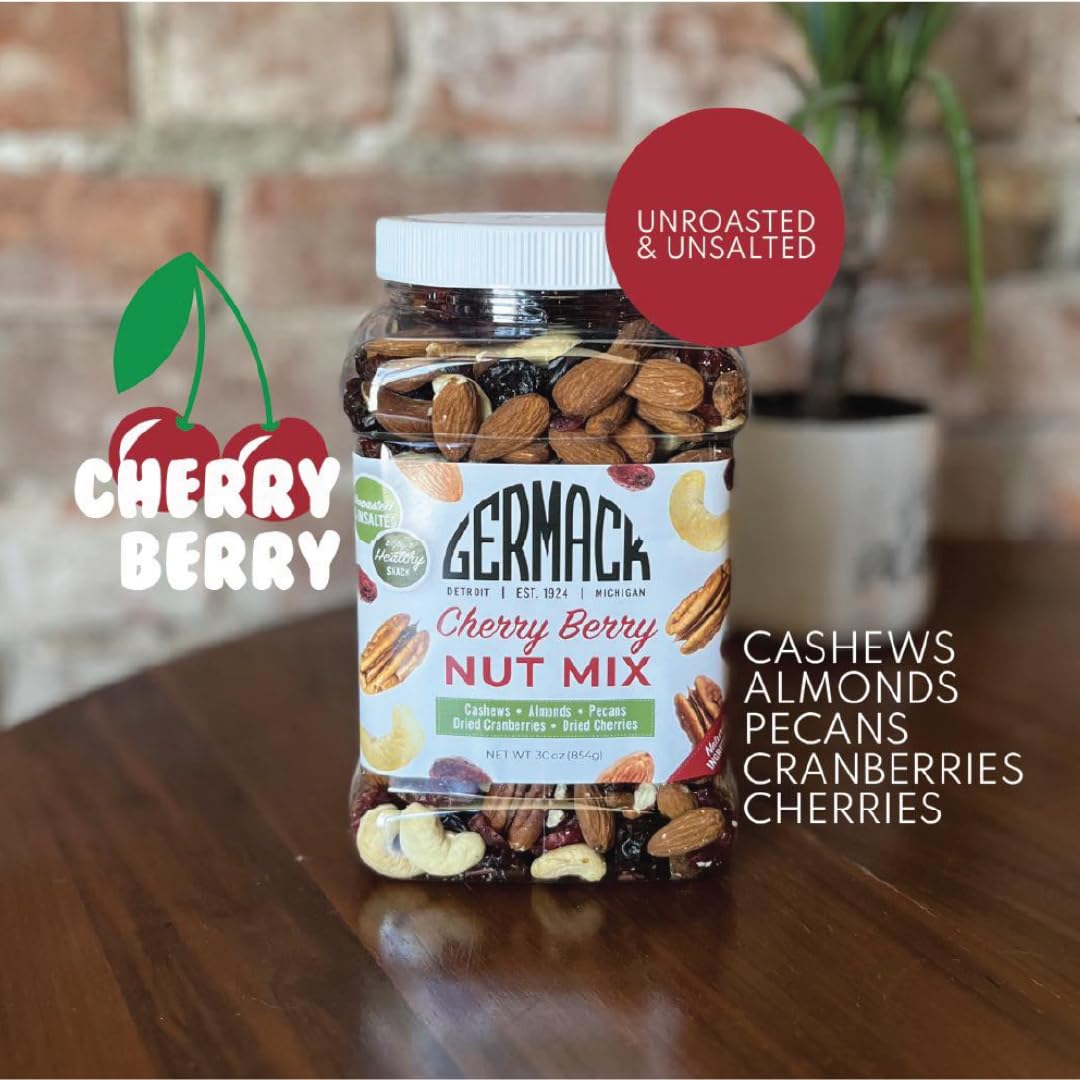 Germack® - Cherry Berry Nut Mix - Unroasted and Unsalted (30oz Jar)