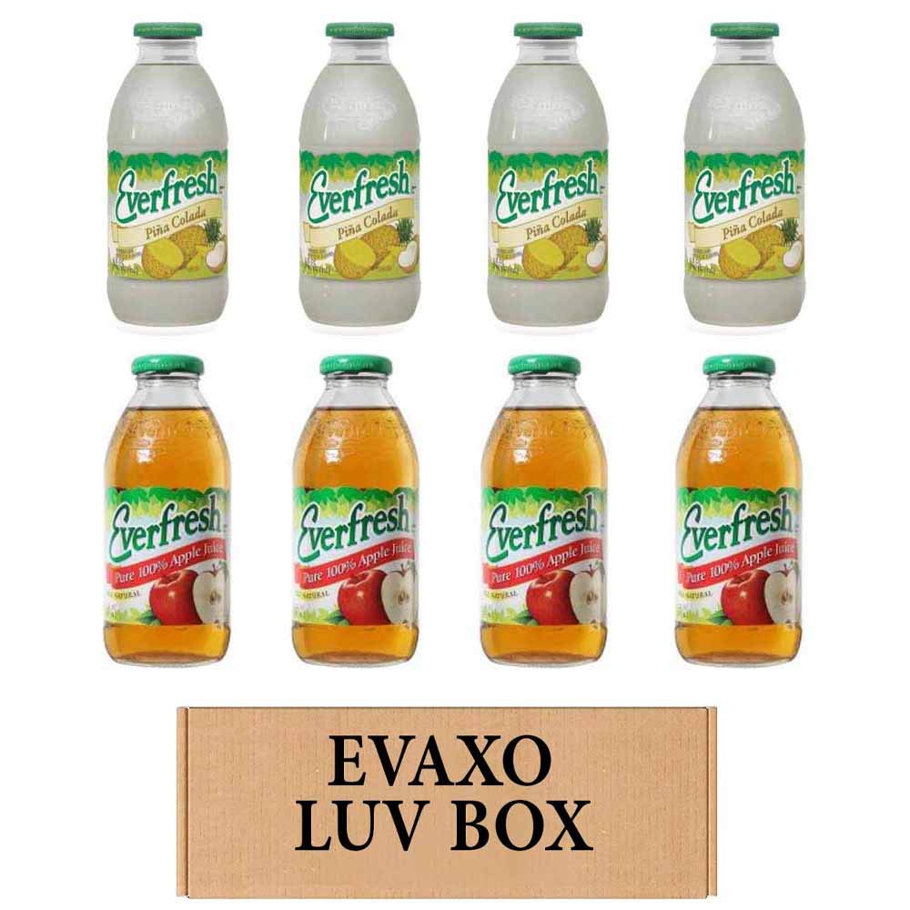 SELPONT verfresh Juice 16 oz. pack of 8 , Everfresh Pina Colada , Everfresh 100% Apple Juice. by evaxo