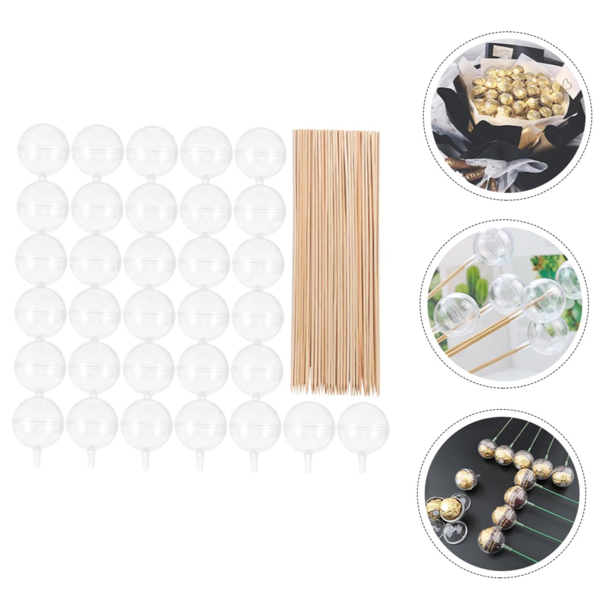 HAPINARY 100pcs Chocolate Holder Sticks for Bouquets Elegant Water Wrappers for Weddings Valentine Day and Tea Parties