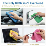 MIRACLEAN Microfiber Cleaning Cloth 12 Pack - 12 x 12 inches - Rags for Cleaning House Streak-Free Wipes for Screens, Dusting & Appliances - Premium