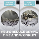 HOME GENIE Wool Reusable Dryer Balls XL, Anti Static Fast Drying Laundry for Pet Hair, Reduces Clothing Wrinkles, Lint, Natural Fabric Softener