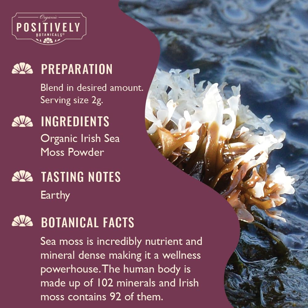 Organic Positively Botanicals Company, Irish Sea Moss, Botanical Powder, 16 Ounce