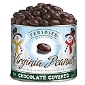 FERIDIES Holiday Snowmen Milk Chocolatey Covered Extra Large Virginia Peanuts - 26oz Resealable Can of Chocolatey Goodness