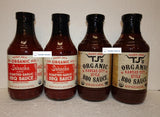 Trader Joe’s Organic Sriracha and Roasted Garlic BBQ Sauce and Organic Kansas City Style BBQ Sauce (Four Bottles)
