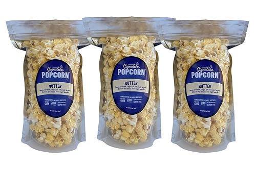 Signature Popcorn, Butter Popcorn Snack, 3-Pack Large Resealable Bags, Gourmet Popcorn, Gluten-Free, Non-GMO, Classic Movie Theater Flavor, Made