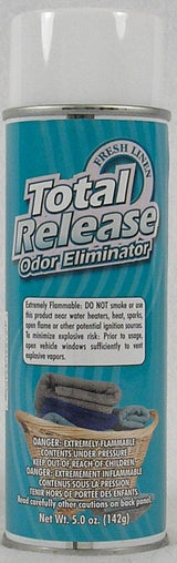 Hi-Tech Total Release Odor Eliminator - Fresh Linen - Use as an Odor Fogger (Bomb) or Short-Burst Spray (5oz Aerosol)