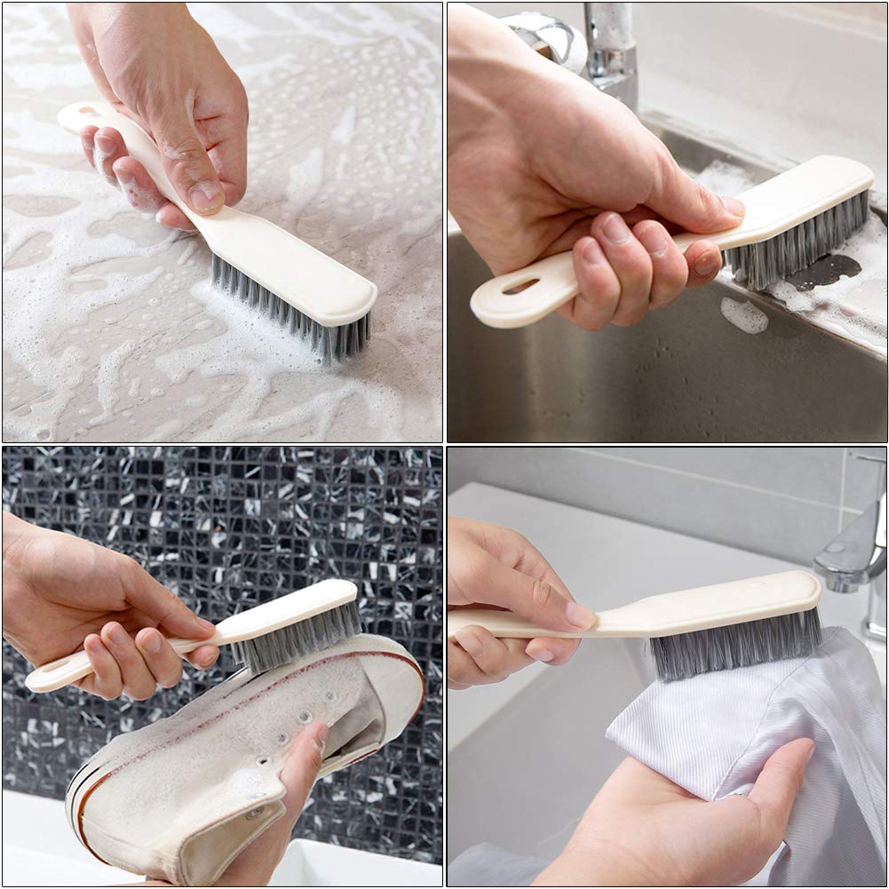 Multi-Purpose Scrub Brush Set - 4 Pack Kitchen Cleaning Brushes with Stiff Bristles for Dishes, Pots, Pans, Sink & Bottles - Dish Brush with Ergonomic