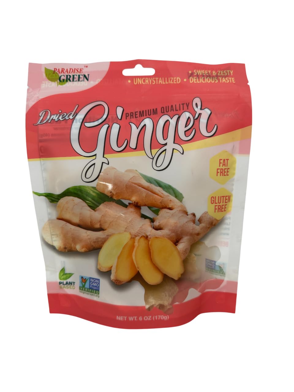 Paradise Green Dried Ginger Slice (uncrystallized) 5pks x 6oz
