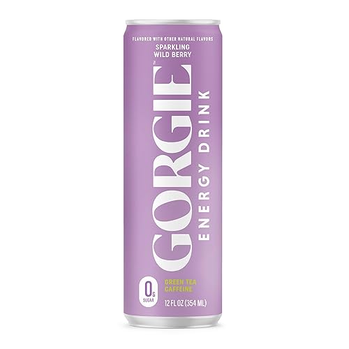 GORGIE Sugar Free Natural Energy Drinks, Wild Berry 12 Fz - Healthy Energy Drinks - Natural Coffee Replacement with Green Tea Caffeine and Biotin