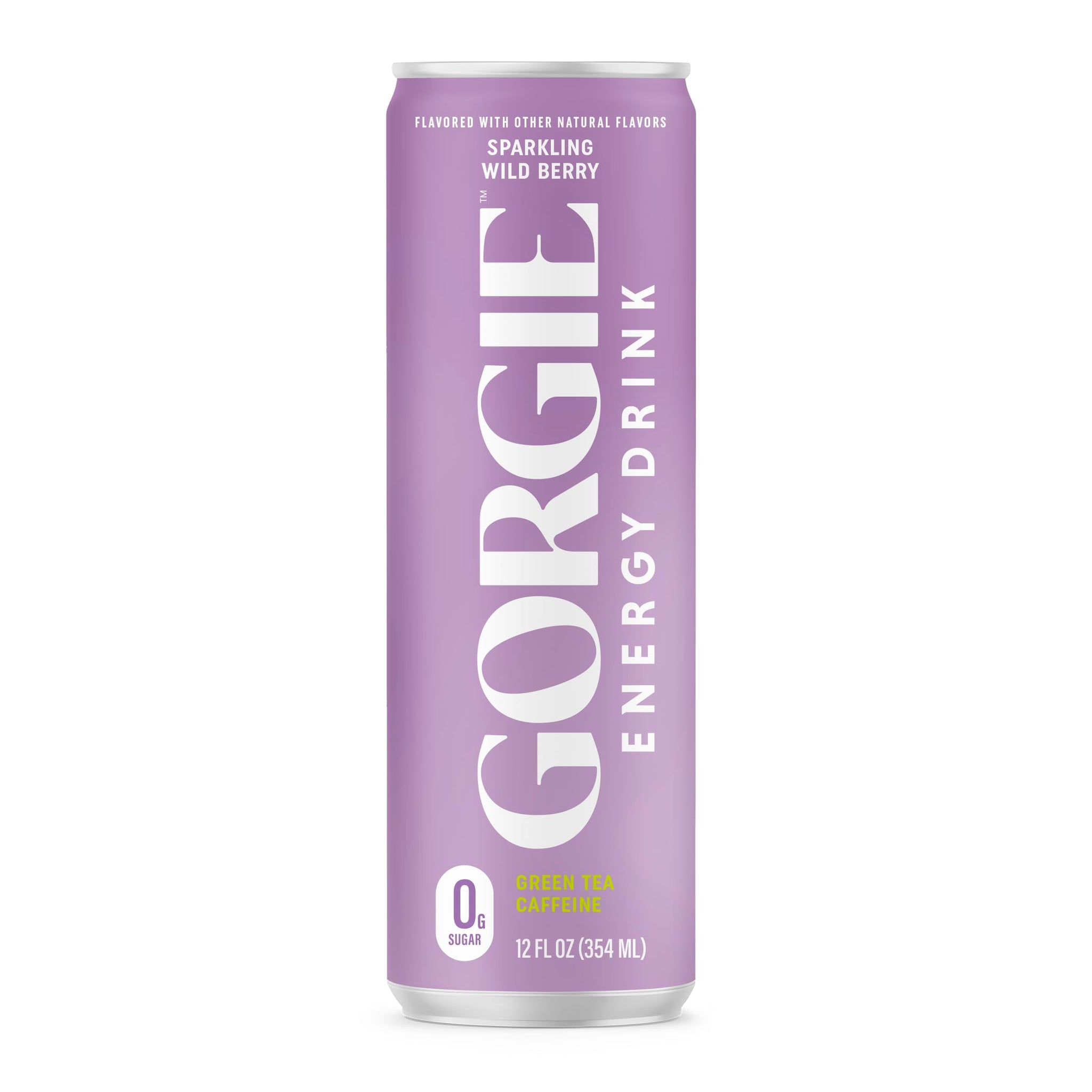 GORGIE Sugar Free Natural Energy Drinks, Wild Berry 12 Fz - Healthy Energy Drinks - Natural Coffee Replacement with Green Tea Caffeine and Biotin