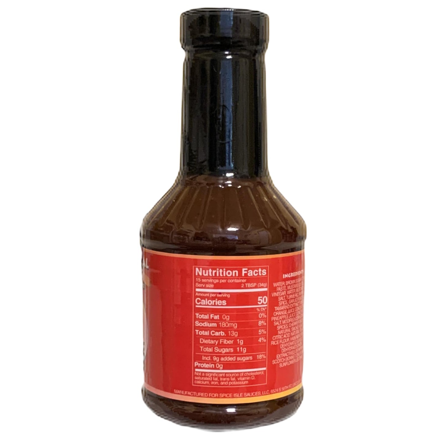 Spice Isle Sauces Tropical Heat Gourmet Sauce - 18.5 oz Spicy Caribbean BBQ with Tamarind & Peppers Bold Marinade & Grilling Sauce | Gluten-Free |