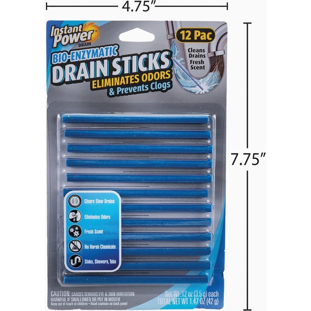Instant Power Stick Enzymatic Drain Opener 12 pk - Total Qty: 1