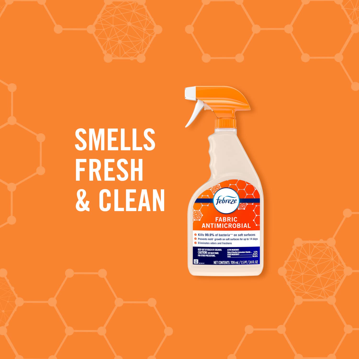 Febreze Fabric Spray, Odor Eliminator for Strong Odor, Sanitizing and Antimicrobial, 32 fl oz (2 Count)