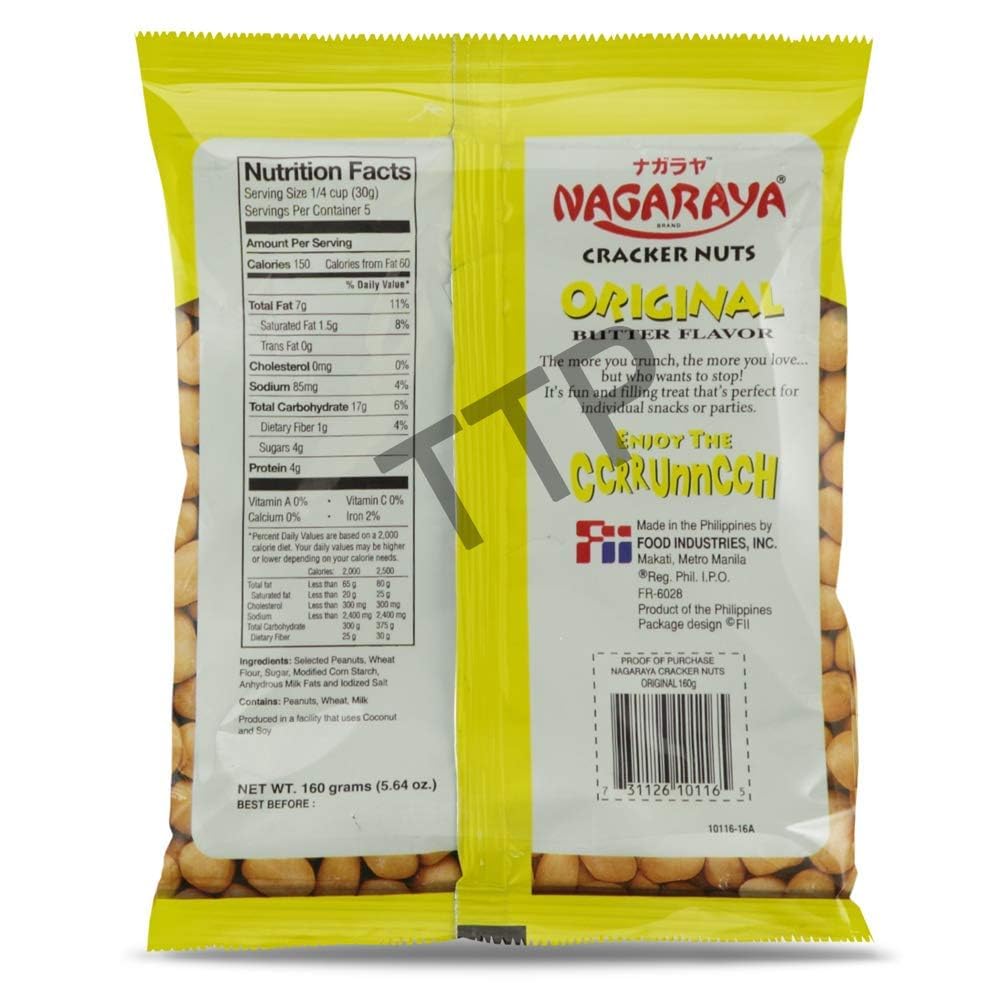 Nagaraya - Original Cracker Nuts, 160g (5.64oz), 5-pack