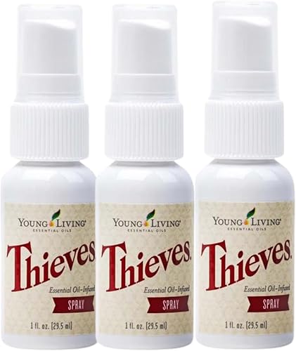 Young Living Thieves Spray | 1 oz | Portable Cleaner Spray, Formulated with Water & Alcohol, Ideal for Travel Essentials & Home; Fits in Backpack
