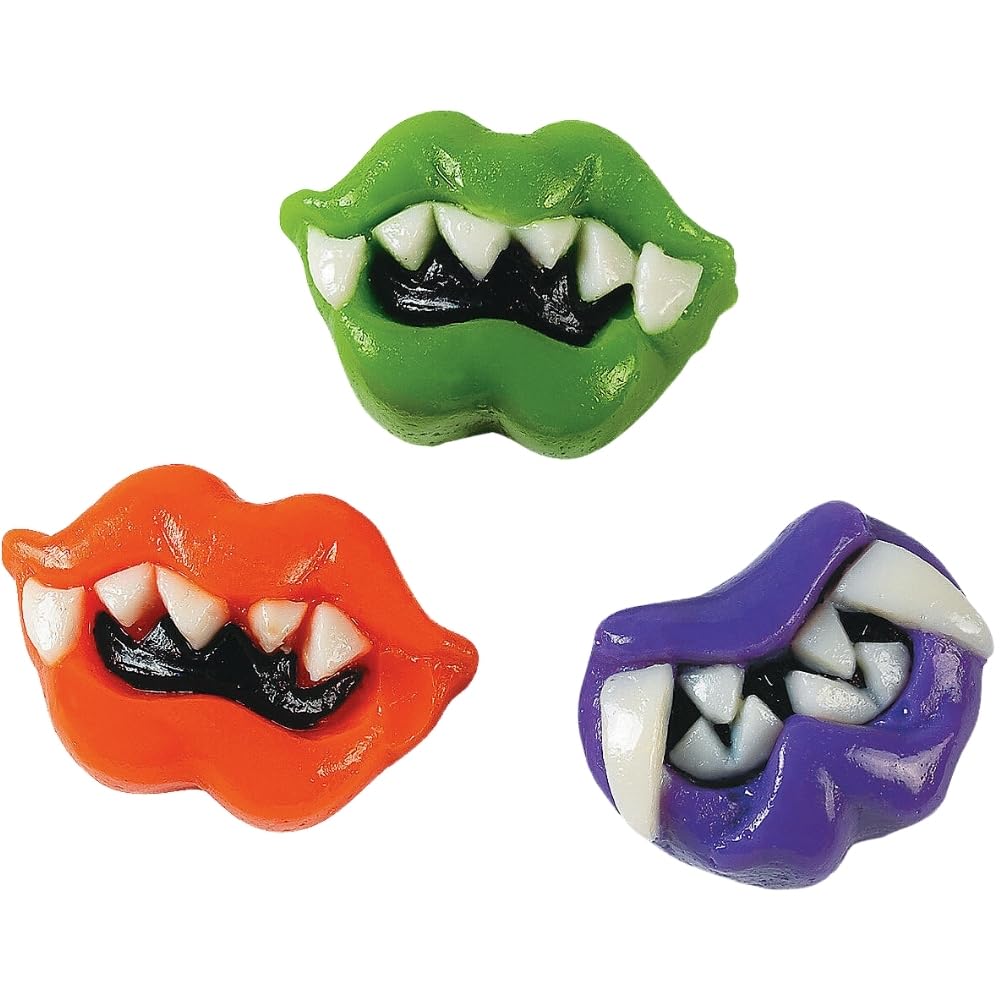 Fun Express Halloween Candy Bulk Individually Wrapped - 46 Piece Gummy Candy Variety Pack with Sour Monster Teeth & Lips | Perfect for Trick or Treat