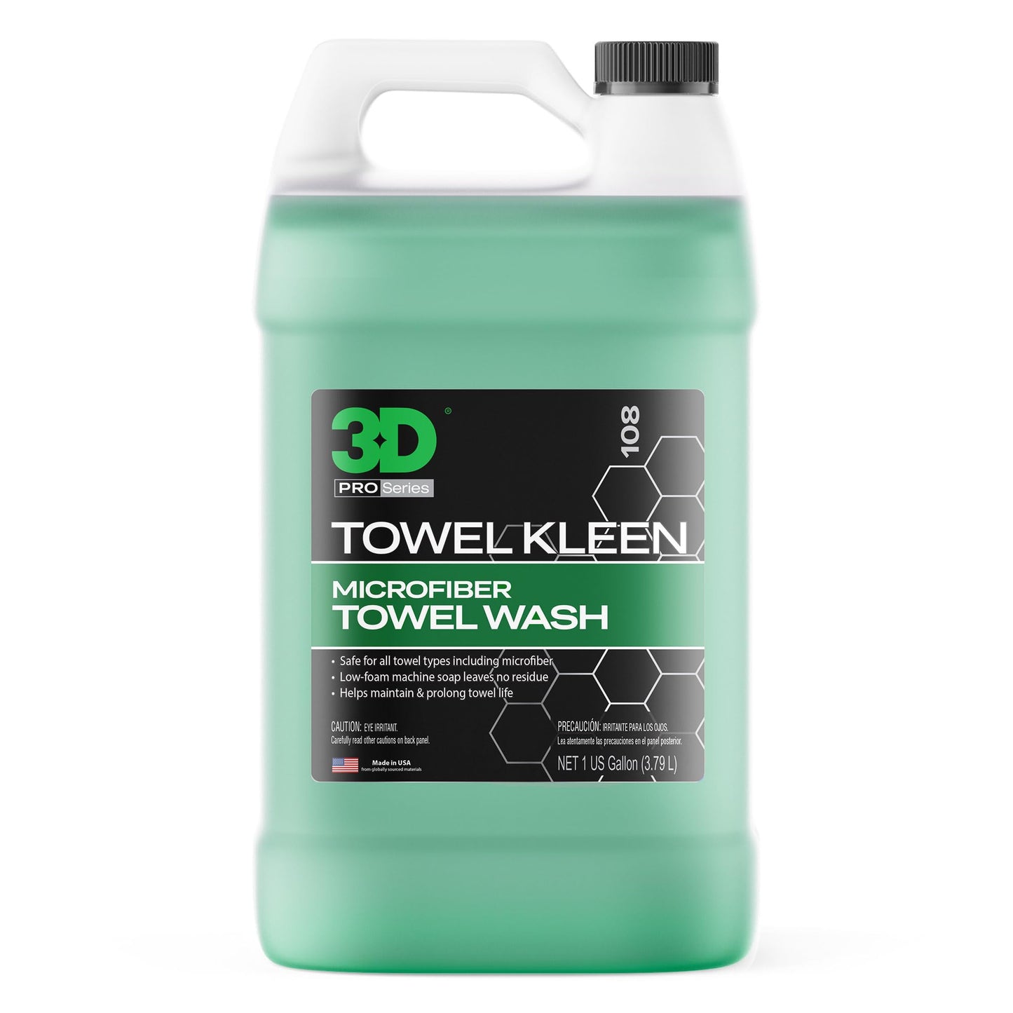 3D Towel Kleen Concentrated Microfiber Detergent - Deep Cleans, Restores & Maintains Car Wash Towel Life - Low Foam, No Residue Premium Laundry Soap 1