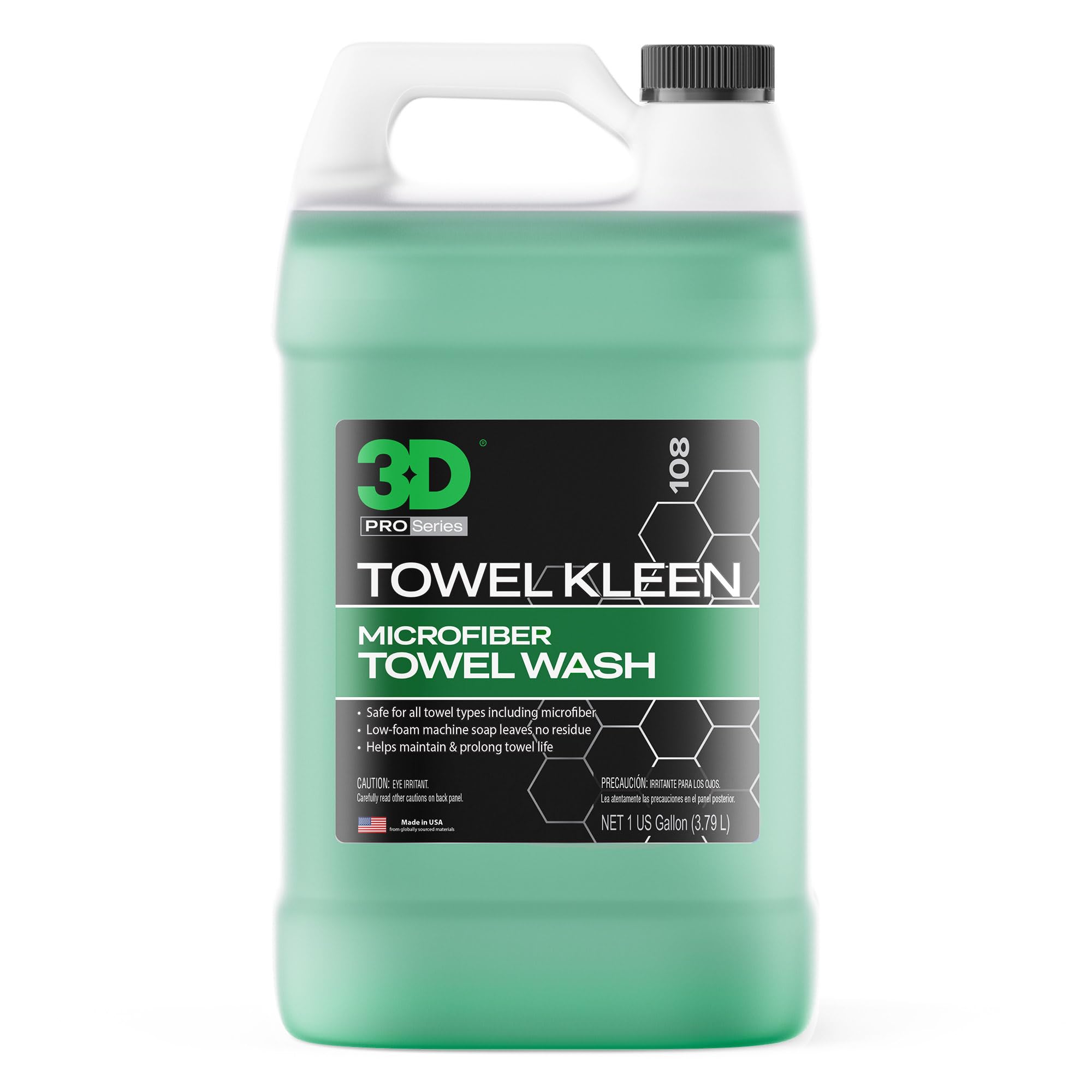 3D Towel Kleen Concentrated Microfiber Detergent - Deep Cleans, Restores & Maintains Car Wash Towel Life - Low Foam, No Residue Premium Laundry Soap 1