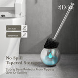 Eviva Elegant Round Toilet Bowl Brush and Holder - Metal Toilet Brushes for Bathroom with Holder - Modern Toilet Bowl Cleaner Brush Accent Piece