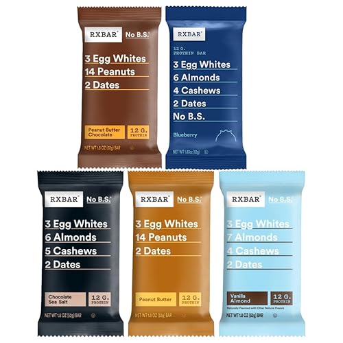 RXBAR Real Food Protein Bar, Assorted Variety Pack, Gluten-Free, 1.83 oz Bars, 24 Count