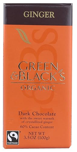 Green & Black's Chocolate Bar, Ginger, Organic, 3.5 Ounce