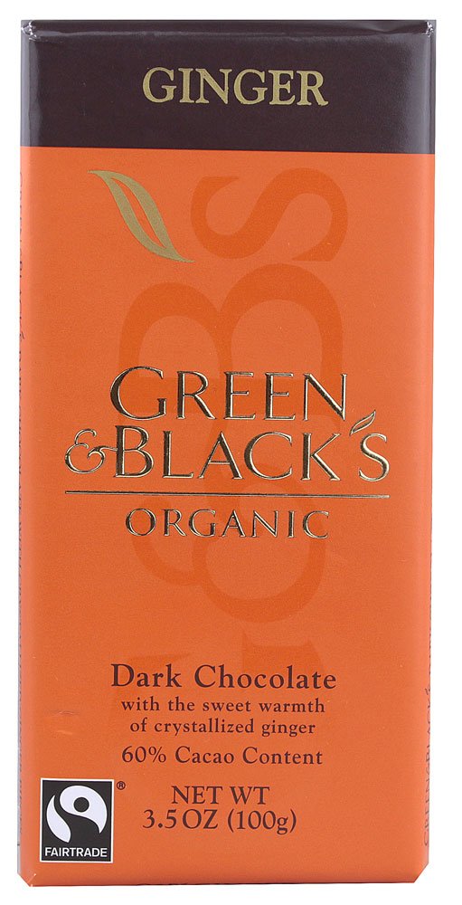 Green & Black's Chocolate Bar, Ginger, Organic, 3.5 Ounce