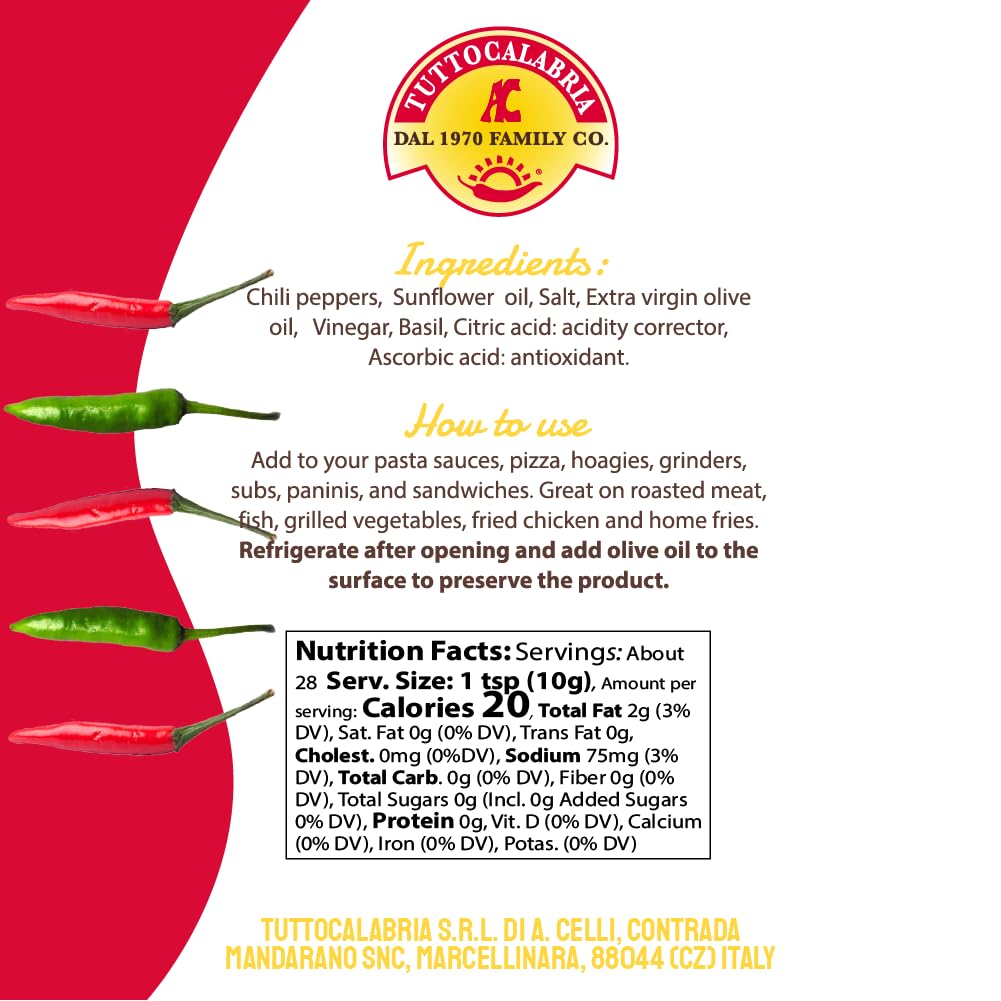 TUTTOCALABRIA Chili Pepper Pate, Seedless Creamy Paste, 10 oz (285 g)