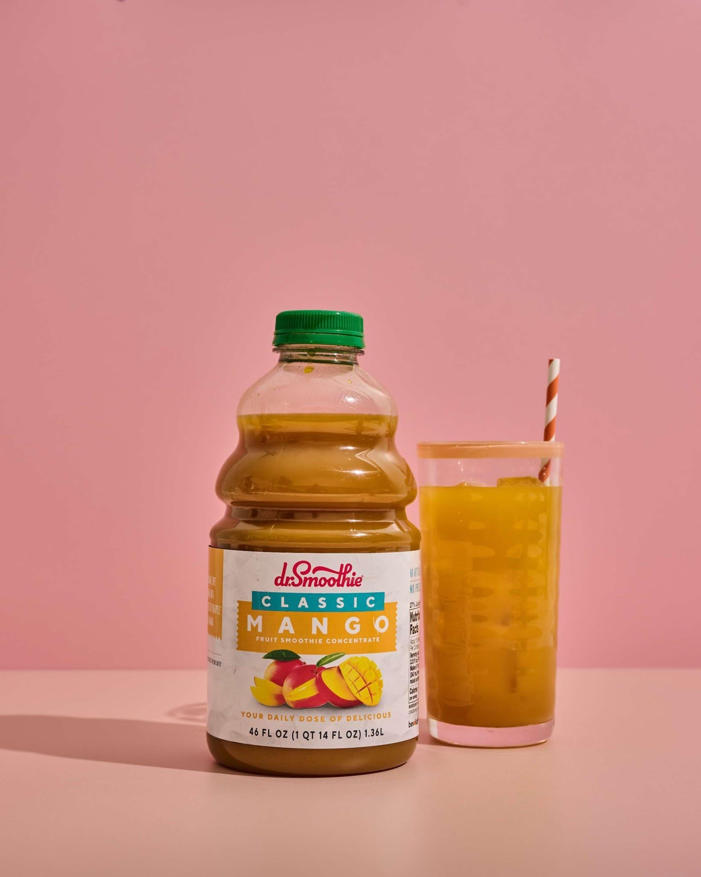 Dr. Smoothie Mango Tropics Classic Blend Smoothie Bottles, 46-Ounce