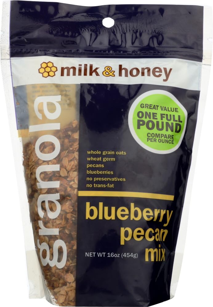 Milk and Honey Blueberry Pecan Granola Mix, 16 Ounce (Pack of 6)