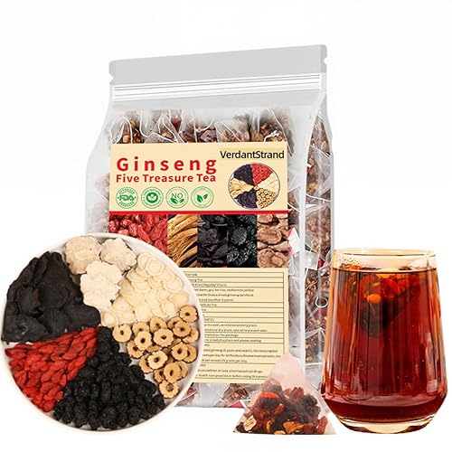 Kidney Tea Formula Ginseng Six Treasure Tea,Natural Chinese Herbal Kidney Cleanse Detox Teabag for Men and Women,(1 Pack/25 Bags)
