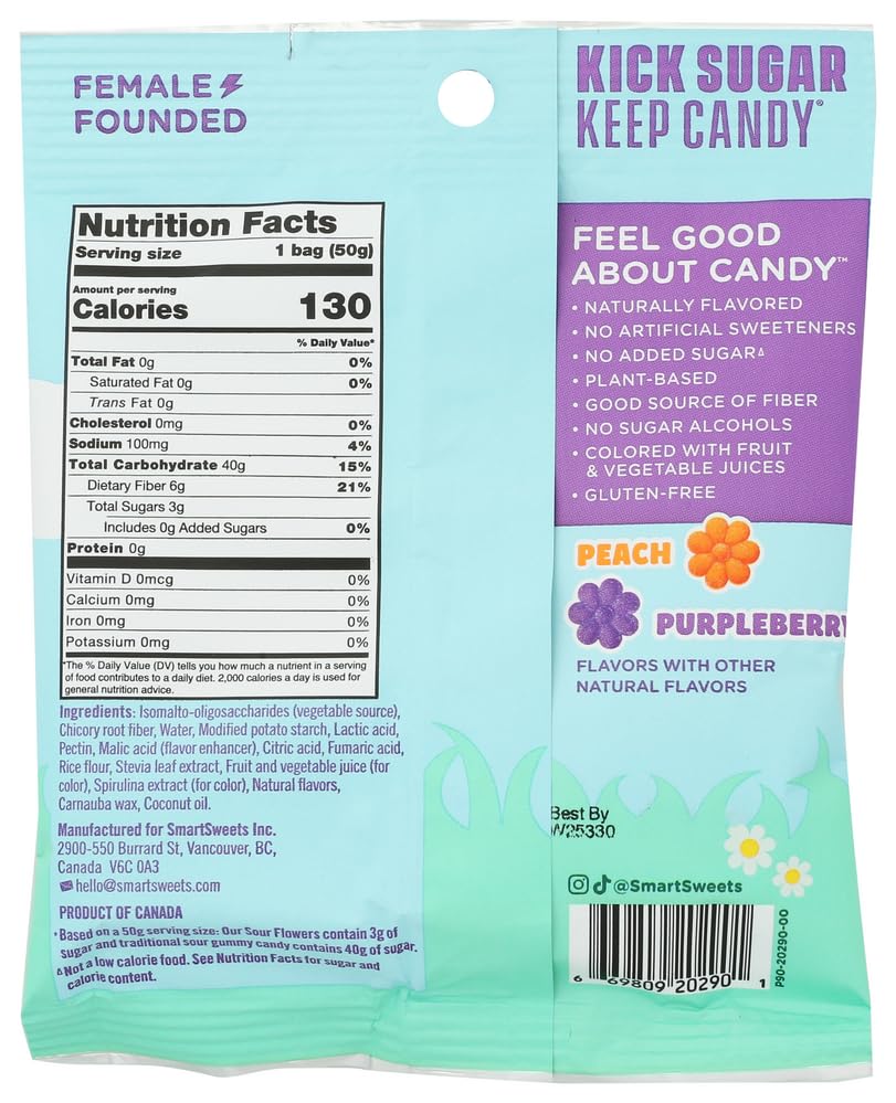 SMART SWEETS Springtime Flower Sour Gummy Candies, 1.8 OZ